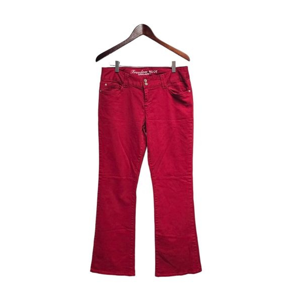 TOMMY HILFIGER Freedom Boot Cut Jeans Red Size 10 Two Button - Picture 1 of 5